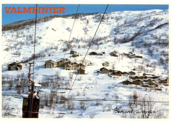 Carte postale de 1989 : 
    Le tlbenne de Valmeinier l'anne de son inauguration
